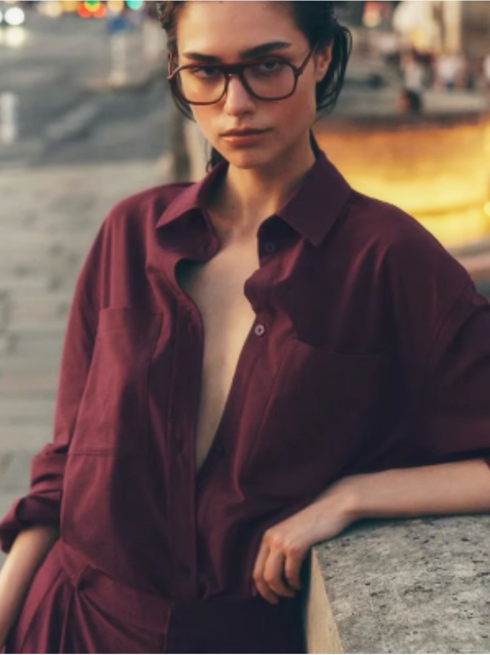 Authentic ALO Yoga Dreamscape Button-Down Shirt in Burgundy Small